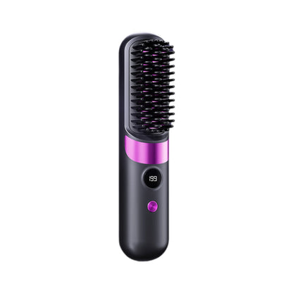 3‑in‑1 Cordless Hair Straightening Brush – Straighten, curl & detangle with 4 heat settings